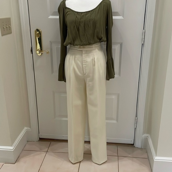 Vintage Pants - Vintage Apple Pie Brand Winter Pleated White Pants. Y2K